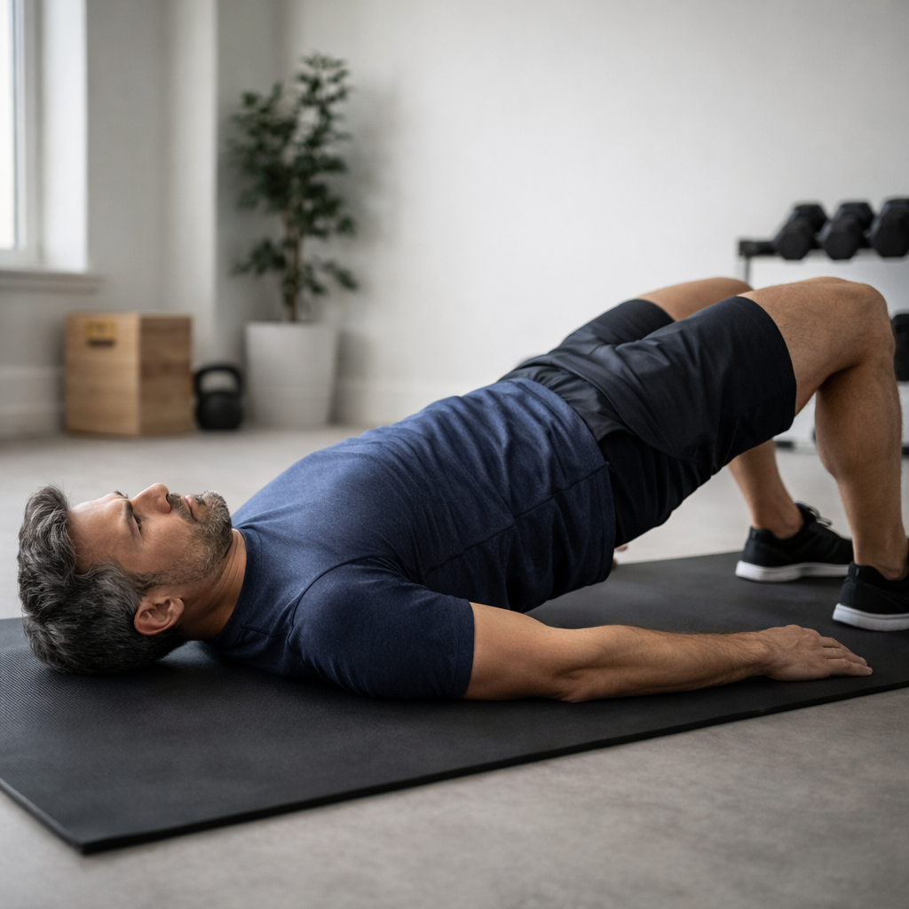 Man performing targeted muscle training exercises for climax control