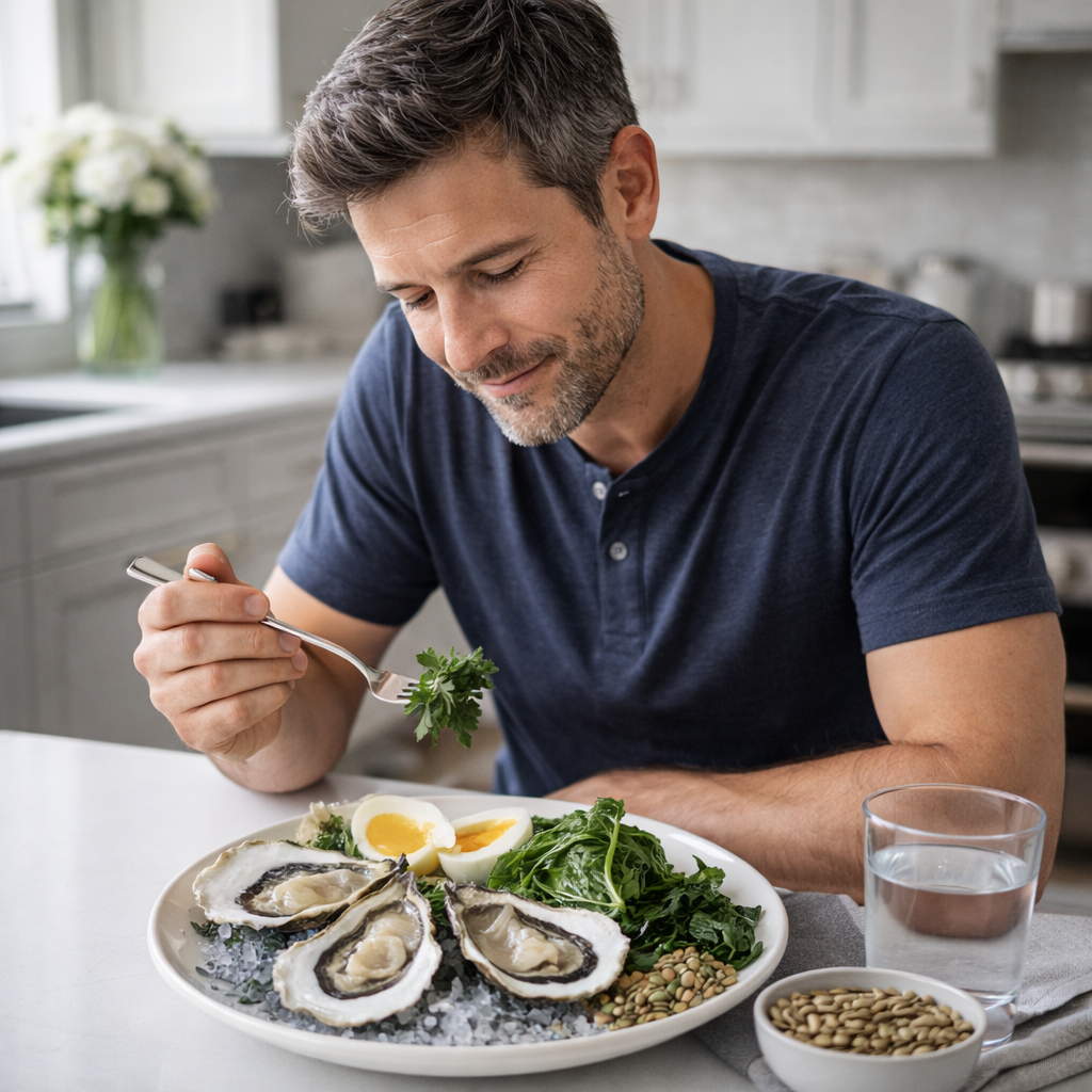 Healthy performance meal with nutrients that naturally boost climax intensity