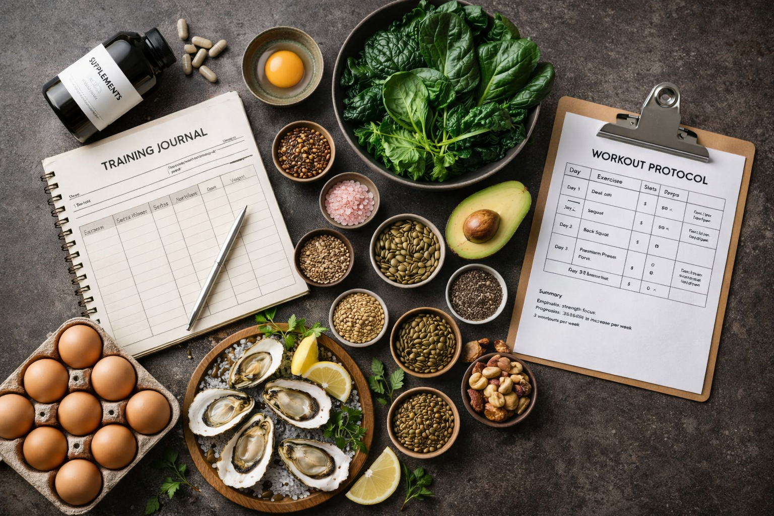 The four components of the Climax Mastery system - training, nutrition, mental control and recovery